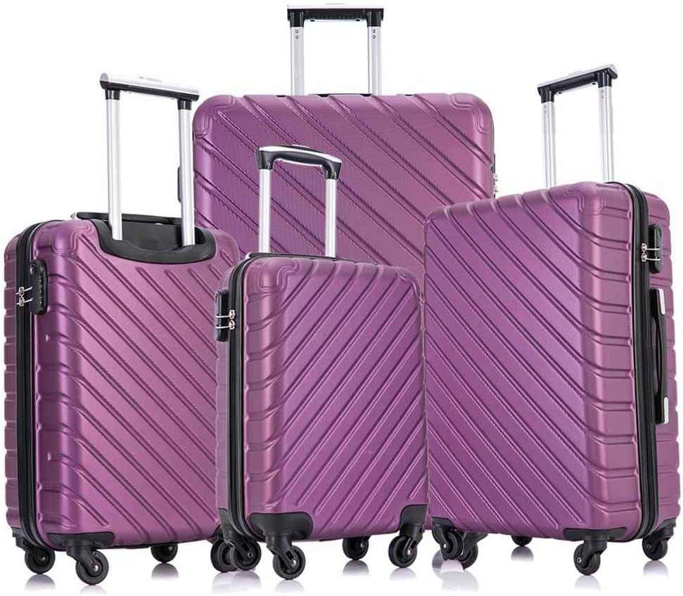 purple hard shell luggage