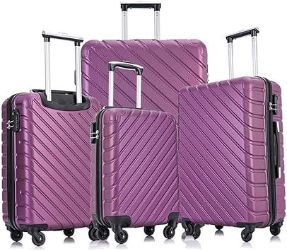 purple luggage sets with spinner wheels