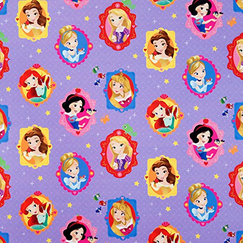 Hallmark Disney Princess Wrapping Paper with Cut Lines (Pack of 3, 105 sq. ft. ttl.) with Belle