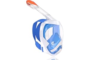 Flyboo Snorkel Mask,180°View Snorkelling Gear with Panoramic Full Face Design-Sports Camera Compatible Diving Mask with Anti-Fog and Anti-Leak Technology for Adults and Kids