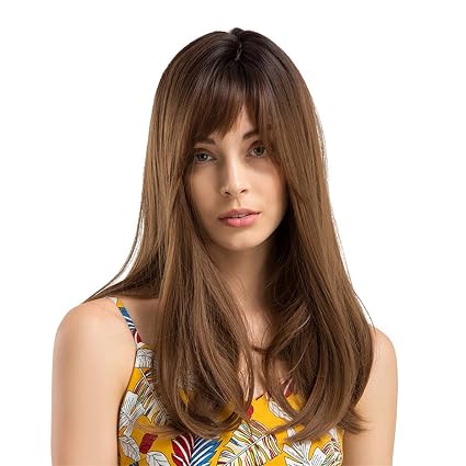 Clearance Ombre Straight Long Wig For Women Side Part Full Wigs