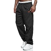 Mens Casual Jogger Pants Relaxed Fit Cargo Pants Drawstring Sweatpants Hiking Outdoor Twill Sport Pants