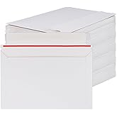 SINJEUN 200 Pack 9.8x 6.5 Inch Rigid Mailers, 250 gsm Self Seal White Cardboard Envelopes, Stay Flat Envelopes for Files, Photos, Pictures, Papers