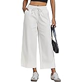 luvamia Wide Leg Jeans for Women High Waisted Cropped Pull On Jeans Elastic Wasit Drawstring Stretch Denim Trouser Pants