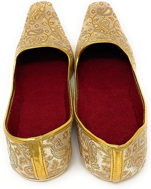 BombayFlow HRITHIK Punjabi Jutti - Indian Wedding Flats In Gold