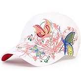 Trucker Hats California H Womens Hat Trendy Creativity Flowers Butterfly Sequins Embroidered Baseball Cap