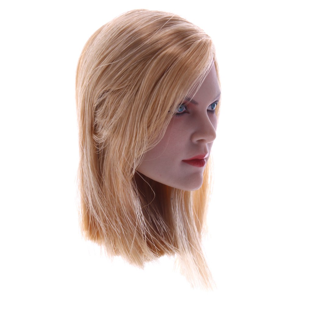 Homyl 1 6 Female Head Sculpt With Blonde Short Long Hair For Hot