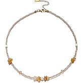 LOUHCY Beaded Choker Necklace for Women, Boho Natural Stone Pearl Choker Necklace Handmade Summer Beach Jewelry