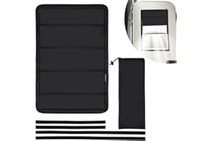 Rvingpro Magnetic RV Window Shade, 16"x25", Double-Side Foldable Blackout Shade, Reflective Skylight Shade Cover for Camper, with Storage Bag, Black