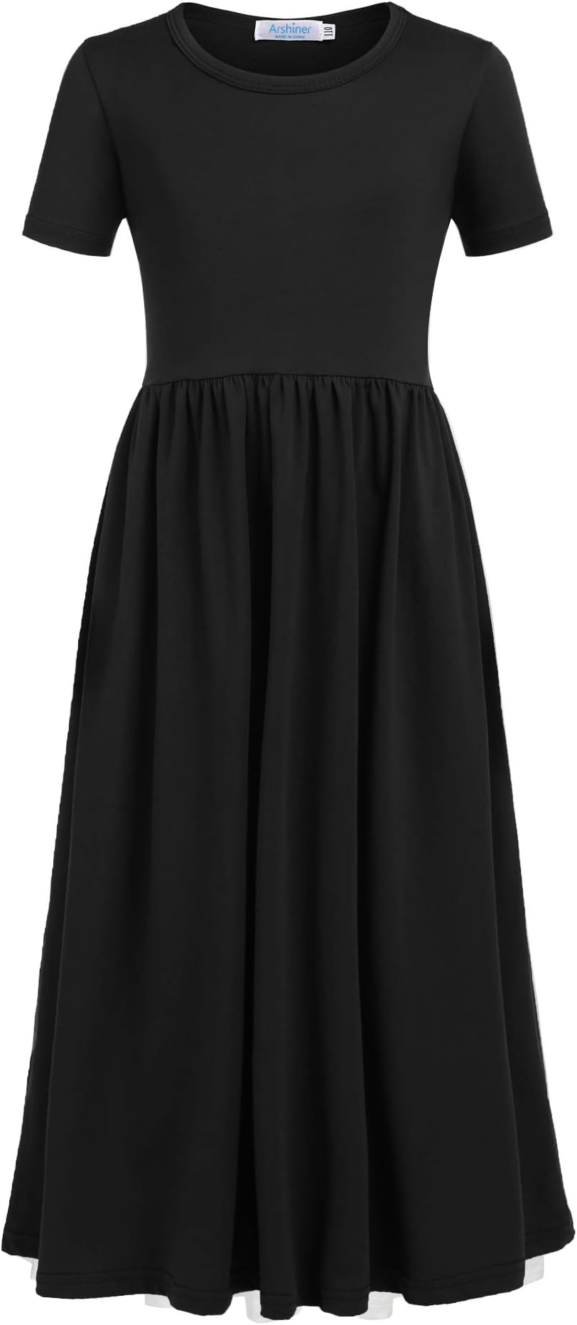 Arshiner Girls Dress Short Sleeve A Line Swing Skater Twirl Summer Dress