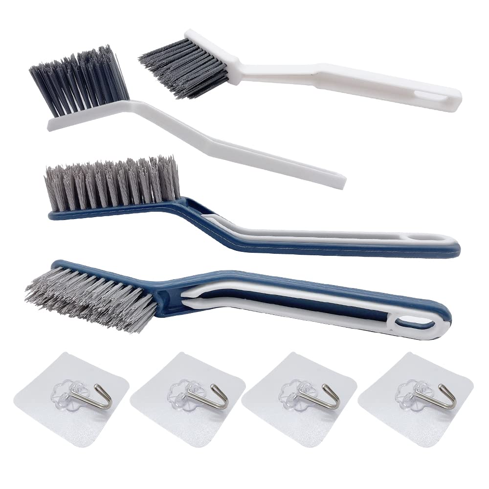 WYAN Multifunctional Floor Seam Brush-4Pcs Clip Hair Window Cleaning Brush,Bathroom Cleaning Brush Crack Brush,for Wall Floor Tiles Window(2 styles)