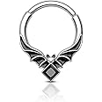 COCHARM Halloween Septum Rings 16G Bat Septum Jewelry Dainty Helix Daith Earrings for Women Stainless Steel Helix Daith Piercing Jewelry