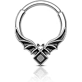 COCHARM Halloween Septum Rings 16G Bat Septum Jewelry Dainty Helix Daith Earrings for Women Stainless Steel Helix Daith Piercing Jewelry