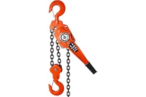 DEFNES Manual Lever Chain Hoist 6 Ton 13200 lbs, Capacity 10 FT Come Along, Galvanized Carbon Steel with Double-Pawl Hoist Brake, Auto Chain Leading & 360° Rotation Hook for Garage Factory Dock