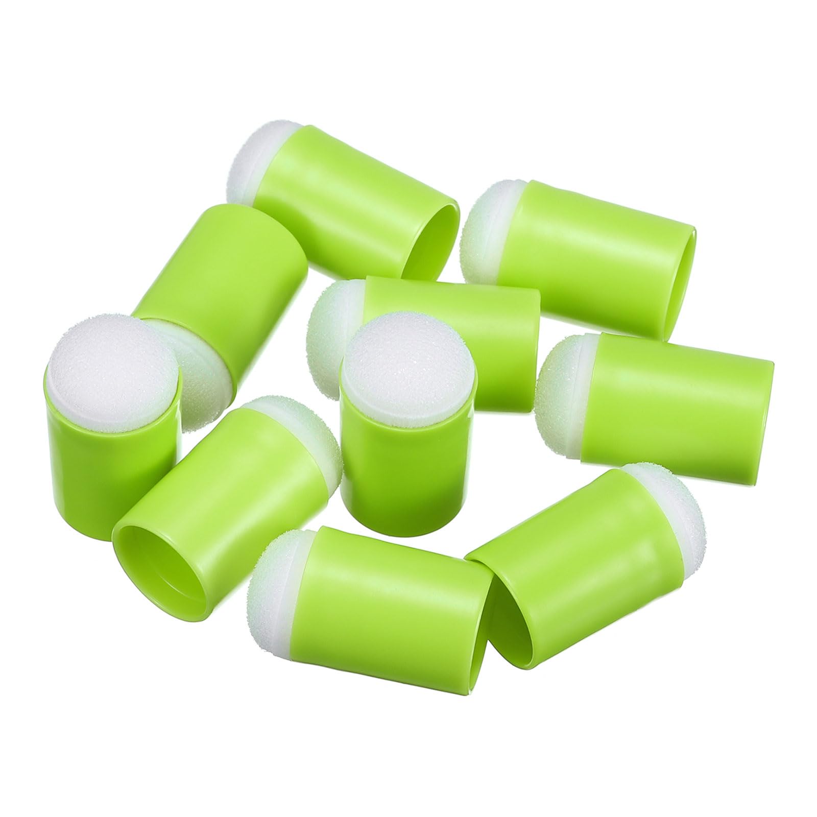 PATIKIL Finger Sponge Daubers, 10 Pack Finger Painting Sponge Set Craft Drawing Sponge Dauber for Art Ink Crafts Card Making Chalk, Green