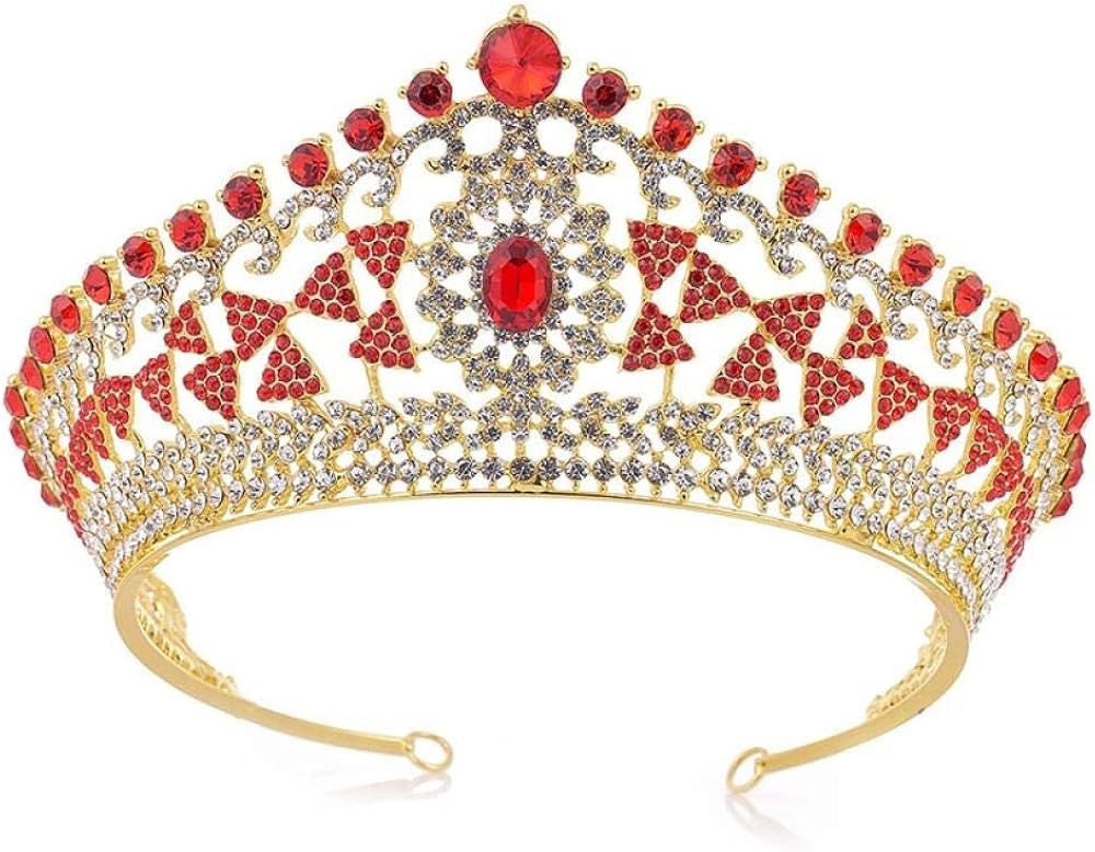 kliy Girls' Tiaras Crystal Bridal Round Full Tiara Wedding Hair