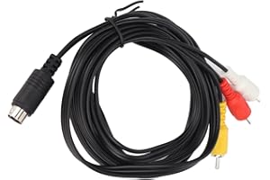 ERYUE Mini DIN 9 Pin to 3 RCA Cable Stable Connection AV Composite Cord for TV Receiver 5.9ft, Clear and Stable Signal Transm