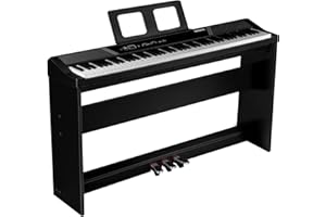 MOSEN MUSIC MOSEN Digital Piano 88-Key Full Size Weighted Piano, Electronic Keyboard Piano, Hammer Action, with Music Stand, Double wood frame, 3-Pedal, 10+Voice Settings, for Beginner Professional at Home/Stage