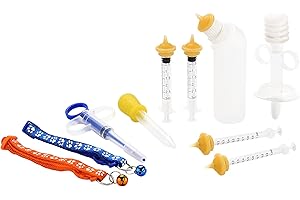 Gufastoe Feeding Bottle Syringe Nipple Kit,with Collar,Droper and Pet Pill Dispenser for Puppies, Kitten and Other Animals,