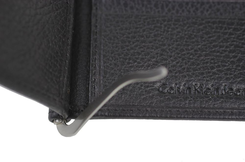 Amazon カルバンクライン Calvin Klein マネークリップ 二つ折財布 K50k 黒 ブラック レザー 牛革 並行輸入品 財布