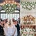 Outgeek 6.5' Long Artificial Eucalyptus and Peony Flower Vine Hanging Greenery Eucalyptus Garland Artificial Plants Ivy Home Wedding Decorations Indoor Outdoor