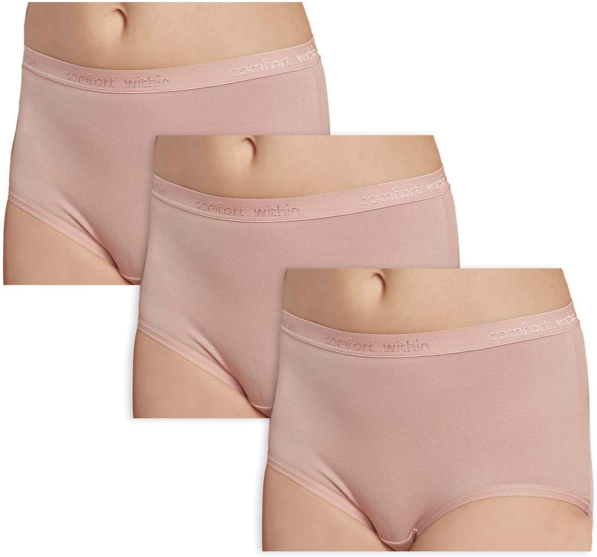 3 PK Women’s High Waist Underwear - Cotton Brief Tummy Control Plus Size Panties