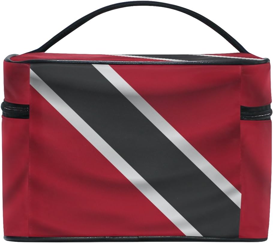 Trinidad And Tobago Flag Portable Travel Makeup Cosmetic Bags Toiletry Organizer Multifunction Case