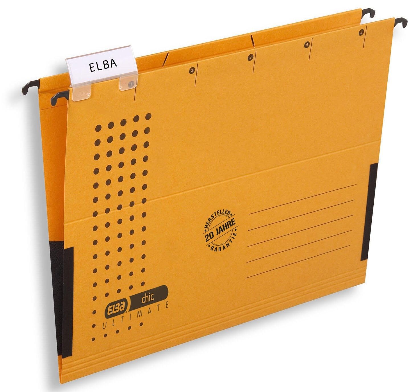 Elba Chic VE5/85803GB Suspension Files A4 RC Cardboard 230 g/m² Pack of 5 Orange