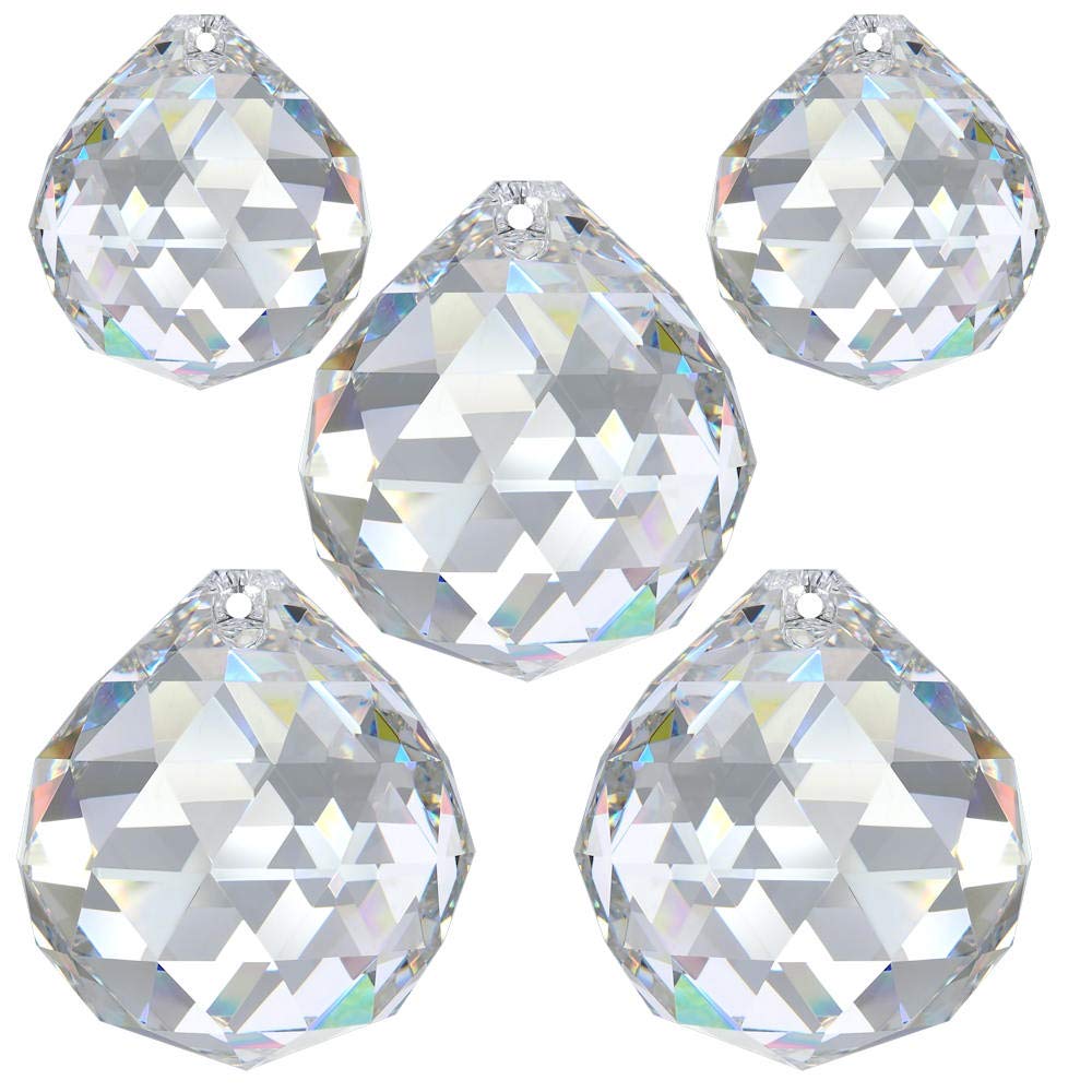 AMBROS Crystal AMBROS Crystal Ball Set, 5 Pieces, 20 mm & 30 mm, 30 Pbo Feng Shui Suncatcher Rainbow