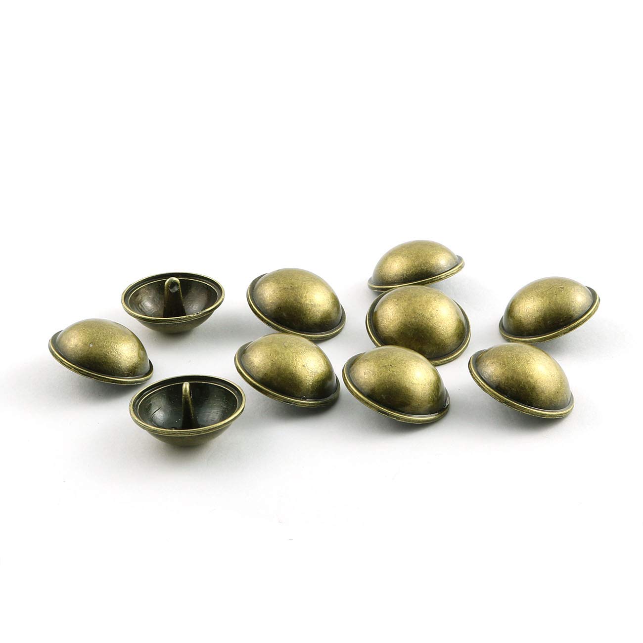 ZYAMY 10pcs Bronze Mushroom Domed Buttons Antique Brass Dome Buttons Round Sewing Buttons with Shank, 25mm
