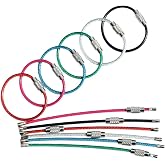 bayite Key Rings Pack of 12 (Cable length: 4 inches) Wire Cable Keychains | Stainless Steel Lock Heavy Duty Luggage Tags Loops Keepers 2mm Twist Barrel
