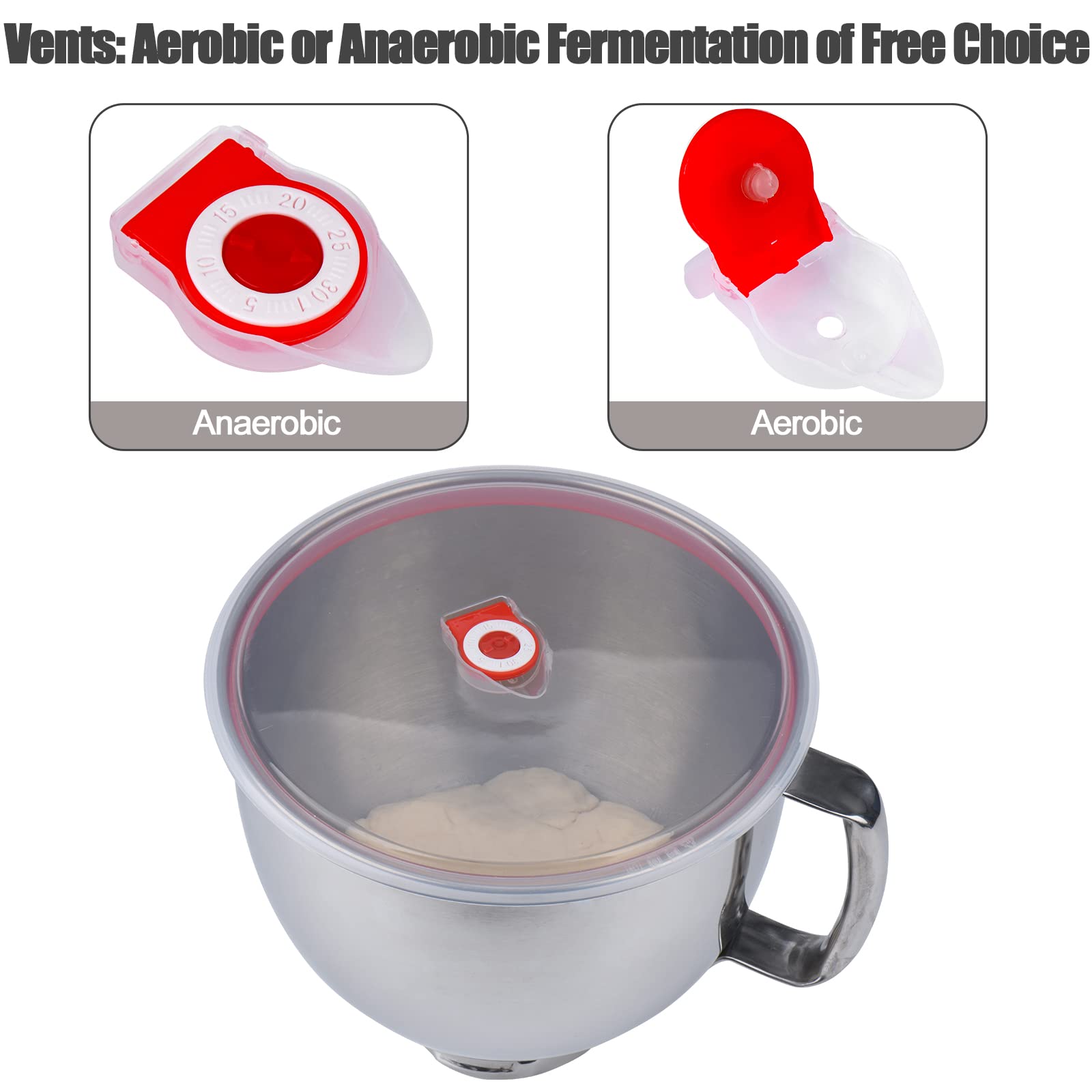 Bowl Covers for KitchenAid Stand Mixers Bowl,Yeast dough airtight bowl lid,Bowl Covers to Prevent Ingredients from Spilling, Fits Bowl models: 4.5/5QT,1PCS