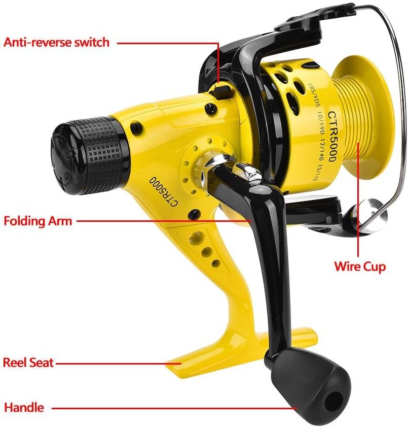 Dilwe Fishing Reel Wheel Anti-Corrosion Metal Heavy Duty Lightweight Spinning Fishing Reel for Saltwater And Freshwater Fishing(#5000) - Image 5