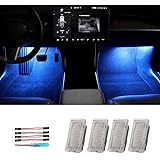 Interior LED Car Light Bulbs Kit,Upgrade Lighting Replacement Compatible Kit Glitter Lamp 4 Pcs for Tesla Model 3 Model Y Mod