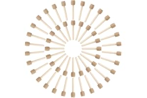 50Pcs Wooden Honey Dipper Sticks, BetterJonny Mini Honey Dippers with Individual Packing Portable 3 inch Household Honey Dipp