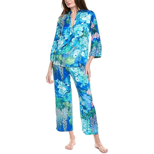 (取寄) N バイ ナトリ レディース ブロケード V-ネック パジャマ セット N by Natori women Brocade V-Neck Pajama Set Black Multi N Natori Womens Brocade VNCK Pj Set Length 24
