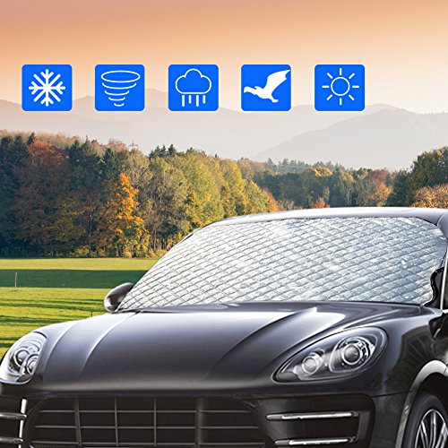 ZOTO Windshield Snow Cover, Car Front Windscreen Ice Protector,Non Scratch Durable Frost Cover for Vehicle,Morning Time Saver Dust & Sun Shade Protector Fits Most Cars - 57 Inch(W) X 39 Inch(H)