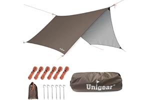 Unigear Hexagon Hammock Rain Fly,15x14FT/12x10FT Multifunctional Waterproof Camping Tarp,Lightweight and Compact Tent Tarp fo