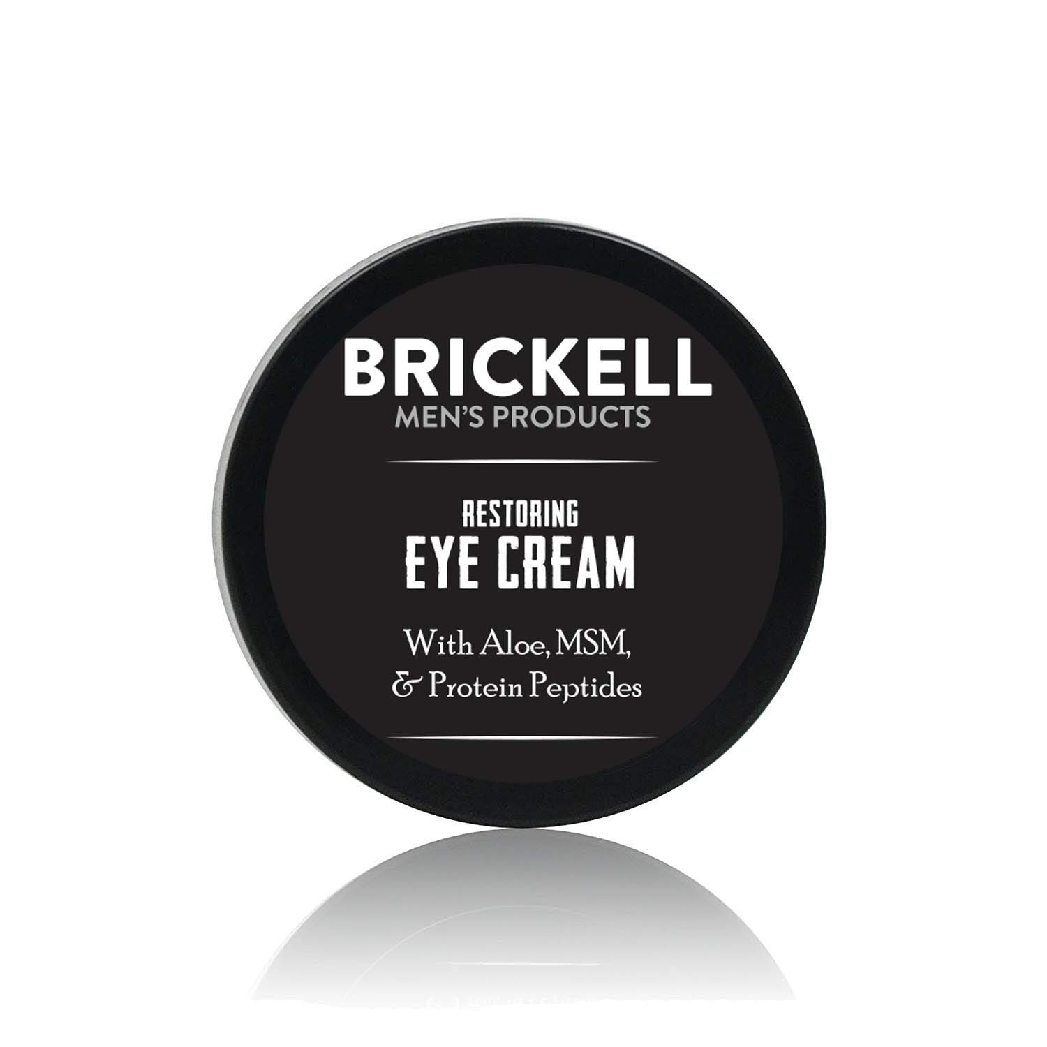 Brickell Men's Restoring Eye Cream for Men, Natural and Organic Anti Aging Eye Balm To Reduce Puffiness, Wrinkles, Dark Circles, Crows Feet and Under Eye Bags, .5 Ounce, Unscented: Beauty