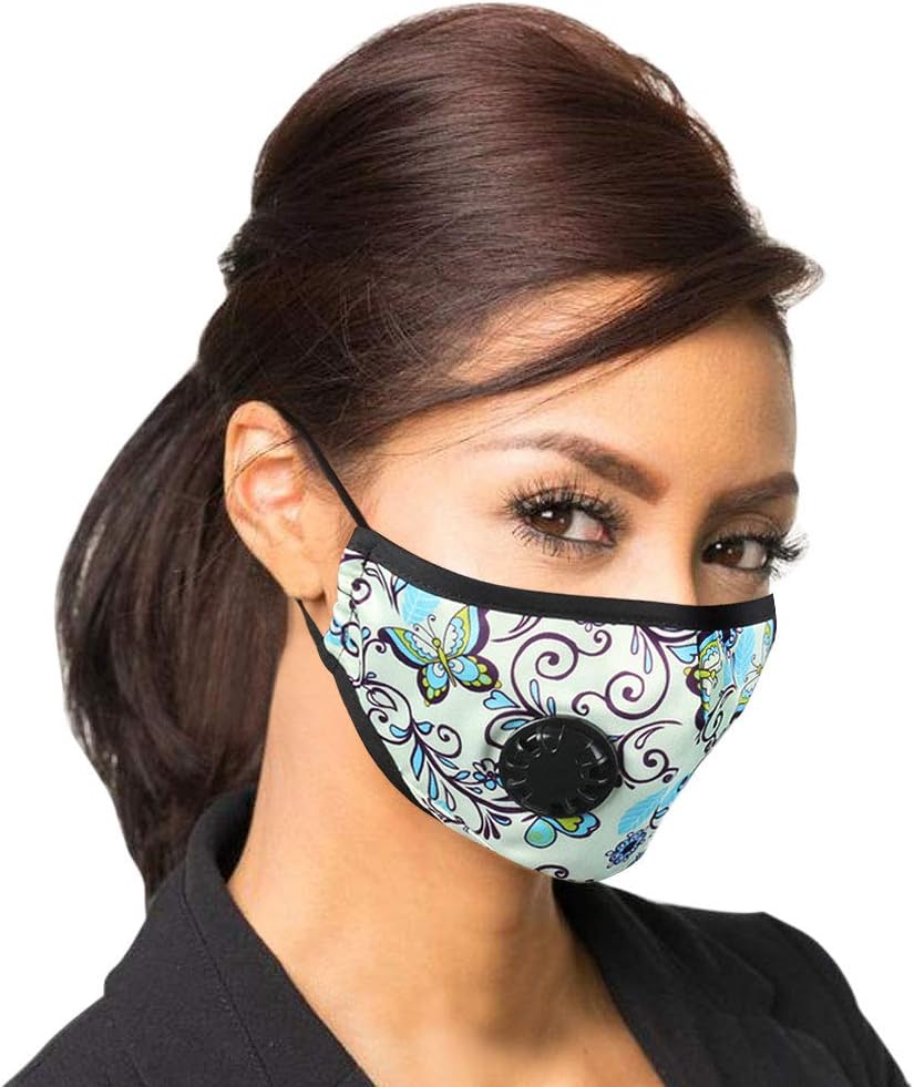 Face Dust Mask Caribbean Jamaica Flag Rasta Reggae Anti Pollution Breathable Respirator Universal Mask 10 N99 Filters Carbon Activated Filtration Cycling Running Women Men Kids (butterfly)