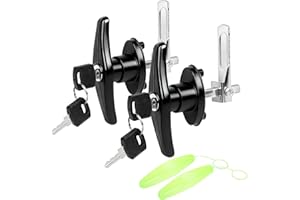 BTEOBFY Leer Truck Cap Lock T Handle Latch Replacement - Night Glow T-Handle Lock Kit for Truck Toppers/Camper Shells, Garage Doors & RV Accessories | Tool-Free Installation, Weatherproof Zinc Alloy Design
