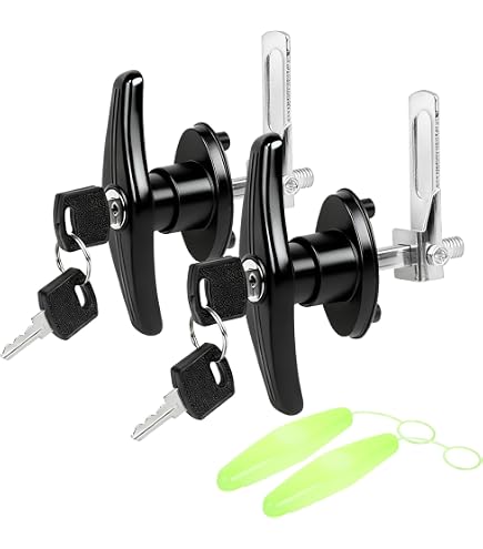 Universal 2-Pack Camper Shell Truck Cap Locking T-Handles For Pickup – Black Metal