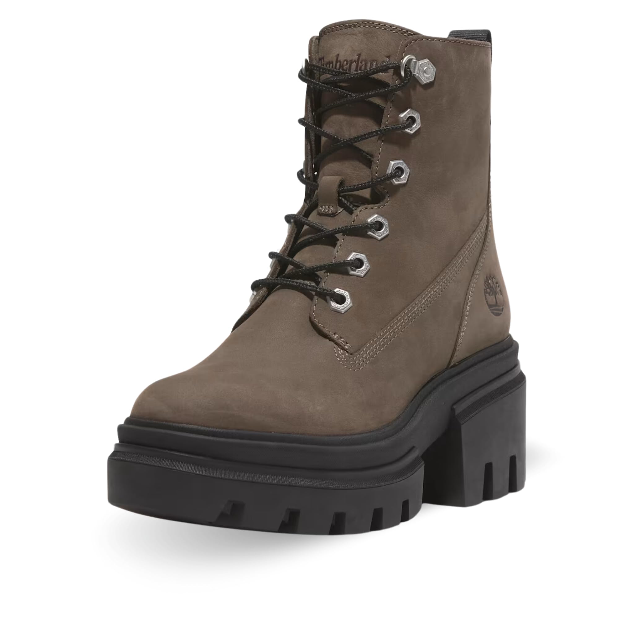 Timberland Women’s Everleigh Mid Lace Up Fashion Boot, Medium Brown Nubuck, 6.5 Wide