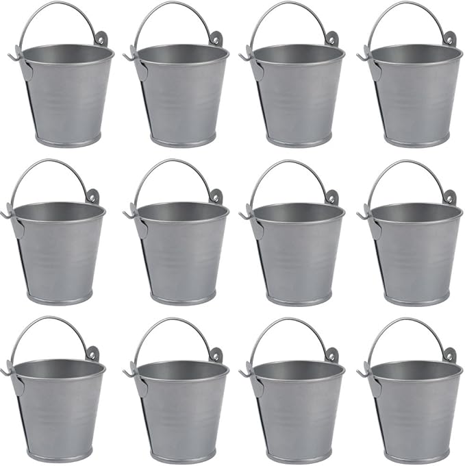 AerWo Mini Metal Bucket Tin Candy Box Buckets Souvenirs Gift Pails for