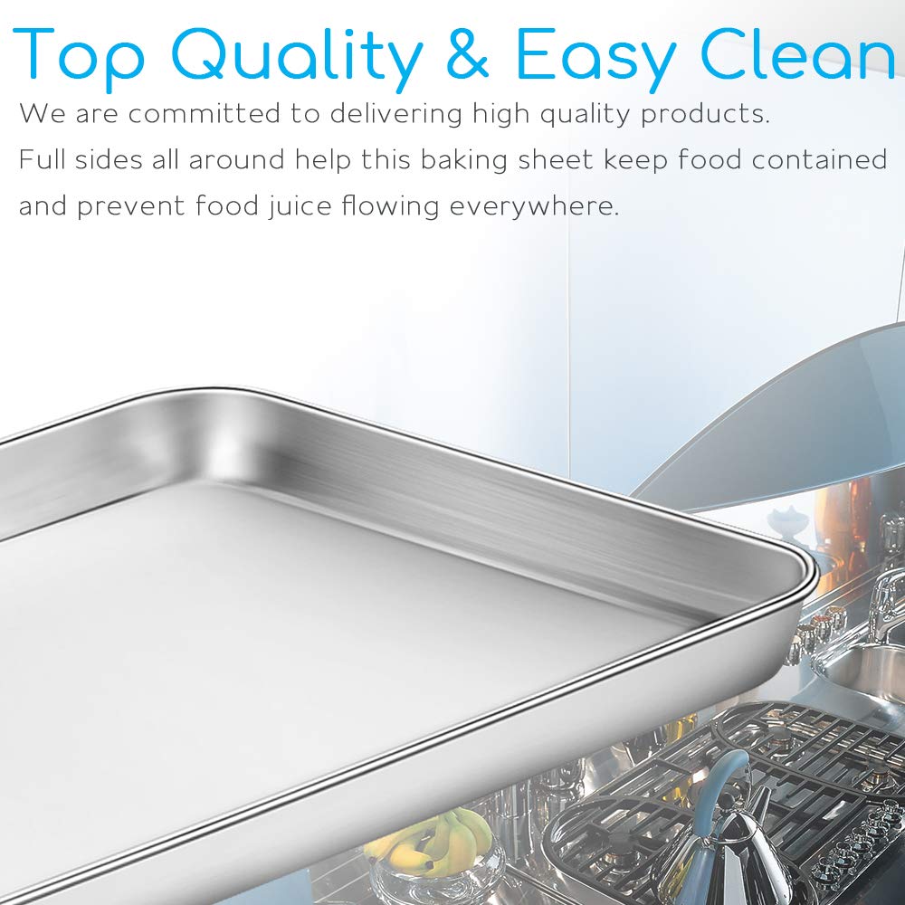 Cookie Sheet Baking Sheet, Bastwe Stainless Steel Bakeware Oven Tray, 16 inch Commercial Grade Professional Bakeware… 4 Cookie Sheet Baking Sheet, Bastwe Stainless Steel Bakeware Oven Tray, 16 inch Commercial Grade Professional Bakeware… - Image 5