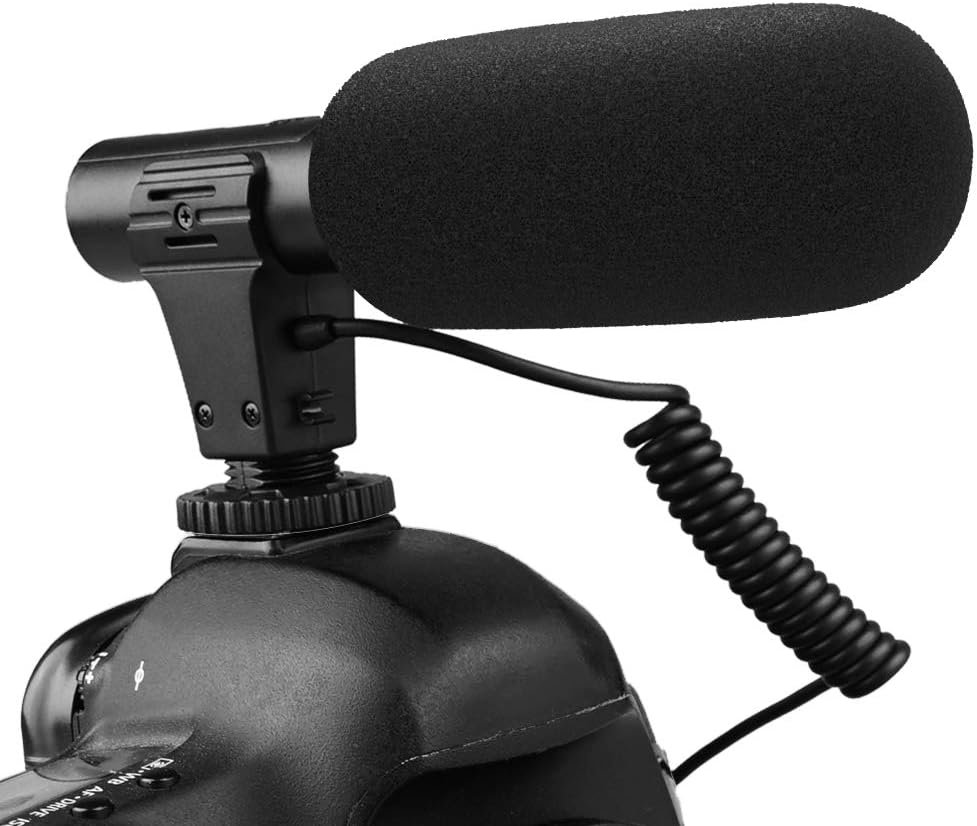 Camera Microphone, Travor Camera Video Microphone Shotgun Interview Microphone for Canon Nikon Sony Panasonic Fuji with AAA 1.5V Alkaline Battery and Windproof Cotton