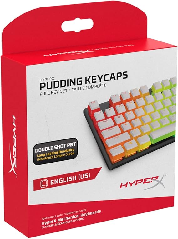 HyperX Pudding Keycaps Full Key Set PBT White English (US