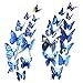 Mudder 24 Pieces 3D Butterfly Stickers Wall Stickers for Home Decoration, Blue