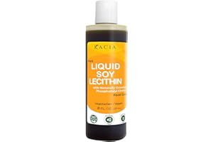 Kacia Pure Soy Lecithin Liquid | Vegan Lecithin 8 oz | Natural Food Grade Emulsifier & Stabilizer for Baked Goods & Chocolates | Lecithin Soy Moisturize in Skin & Hair Cosmetics Creations
