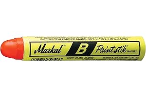 Markal B-Paintstik Solid Paint Ambient Surface Marker, 11/16" Diameter, 4-3/4" Length, Red (Pack of 12)